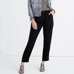Madewell Drapey Track Trouser Pants Cropped Black Women’s Size S